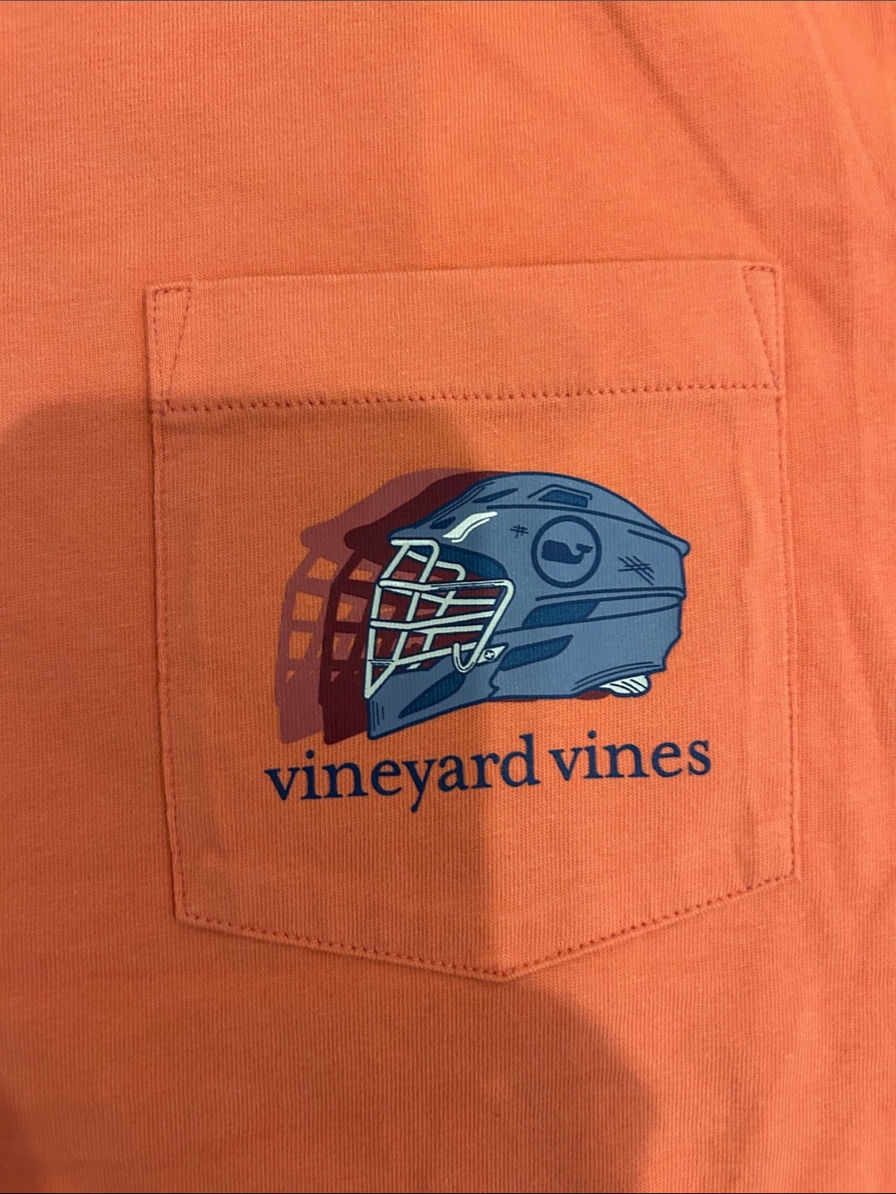 Vineyard Vines Men's Coral-Orange Pocket Tee - Picture 2 of 3